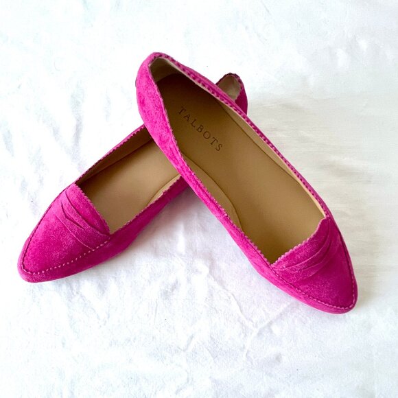 Talbots Francesca Keeper Driving Magenta Pink Suede Leather Loafers, Sz 8.5 LN! - Picture 2 of 15